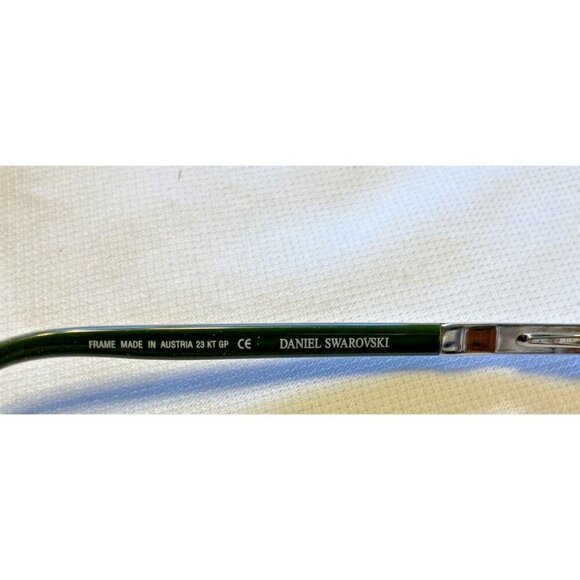 Daniel Swarovski Rimless Glasses 23K Gold Plated Frame Austria W/ Case - Picture 5 of 9